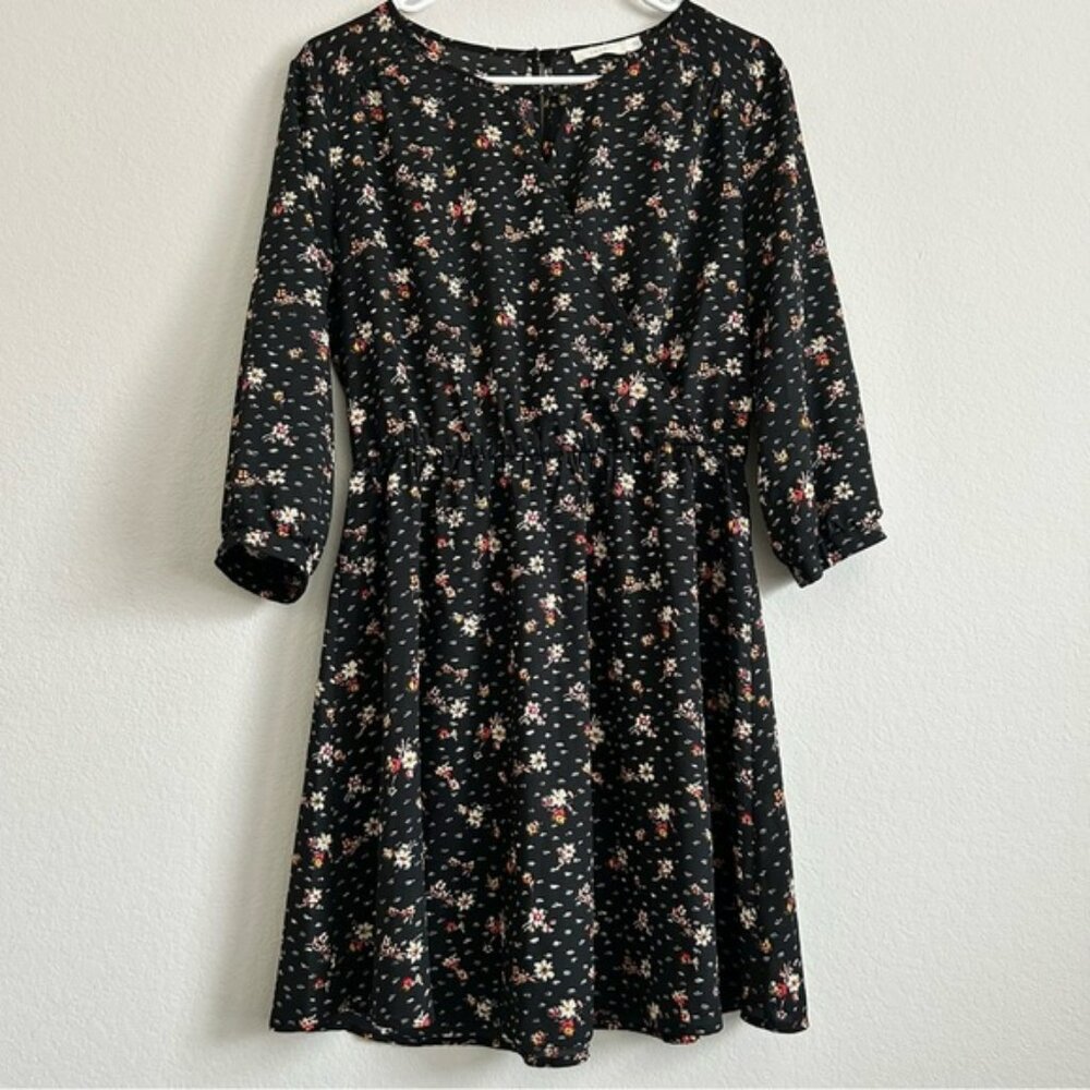 Lush Black Floral Dress